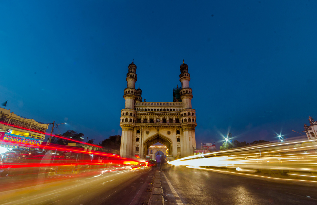 The Spectacular Char Minar during the blue hour